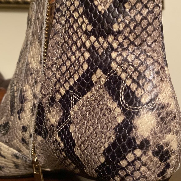 Beautiful snake skin designer bootie with kitten heel, size 39. Calinda style - Picture 12 of 14